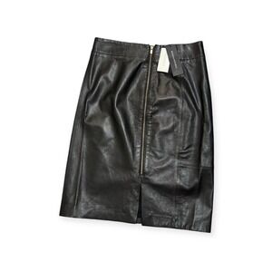 Banana Republic Women's Soft Leather‎ Skirt Zippered Front Black SZ 2